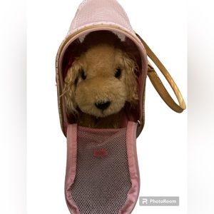 Pucci Pups Cocker Spaniel Plush‎ Puppy & Golden Dot Glam Bag